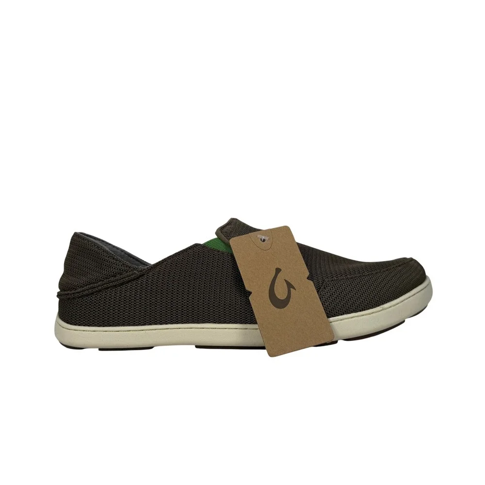 OluKai Nohea Mesh Slip On Shoes Mens 13 Mustang Lime Peel Comfort Casual Brown